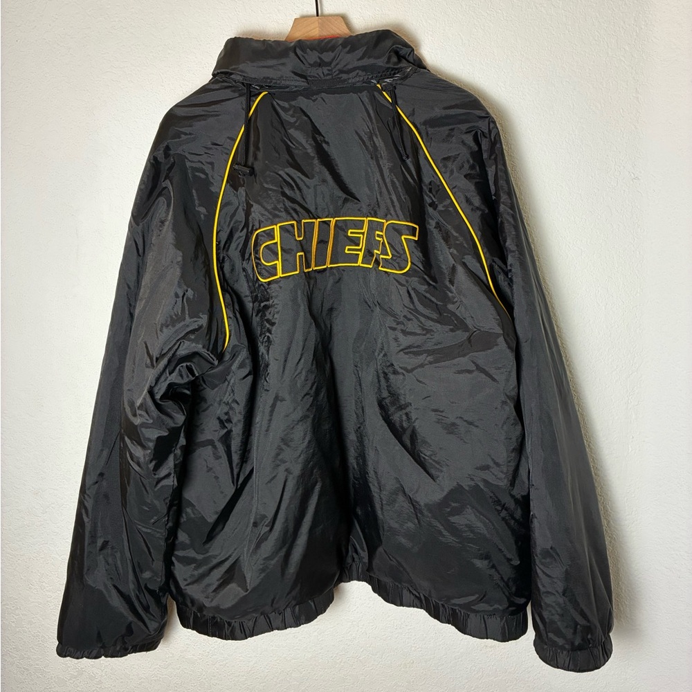 Kansas City Chief’s Football Black Red Sports Reversible Jacket Windbreaker NFL - Picture 5 of 12